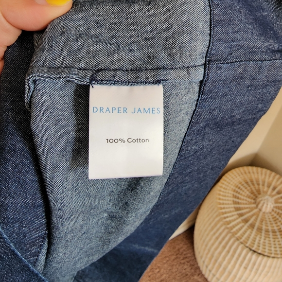 Draper James Chambray Ruffle Bell Sleeves Shift Dress Women's 4 NWT - Picture 8 of 10